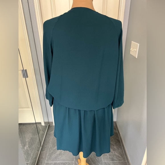 Aritzia Wilfred Hunter Green Crossover Faux Wrap Dress - Picture 4 of 7